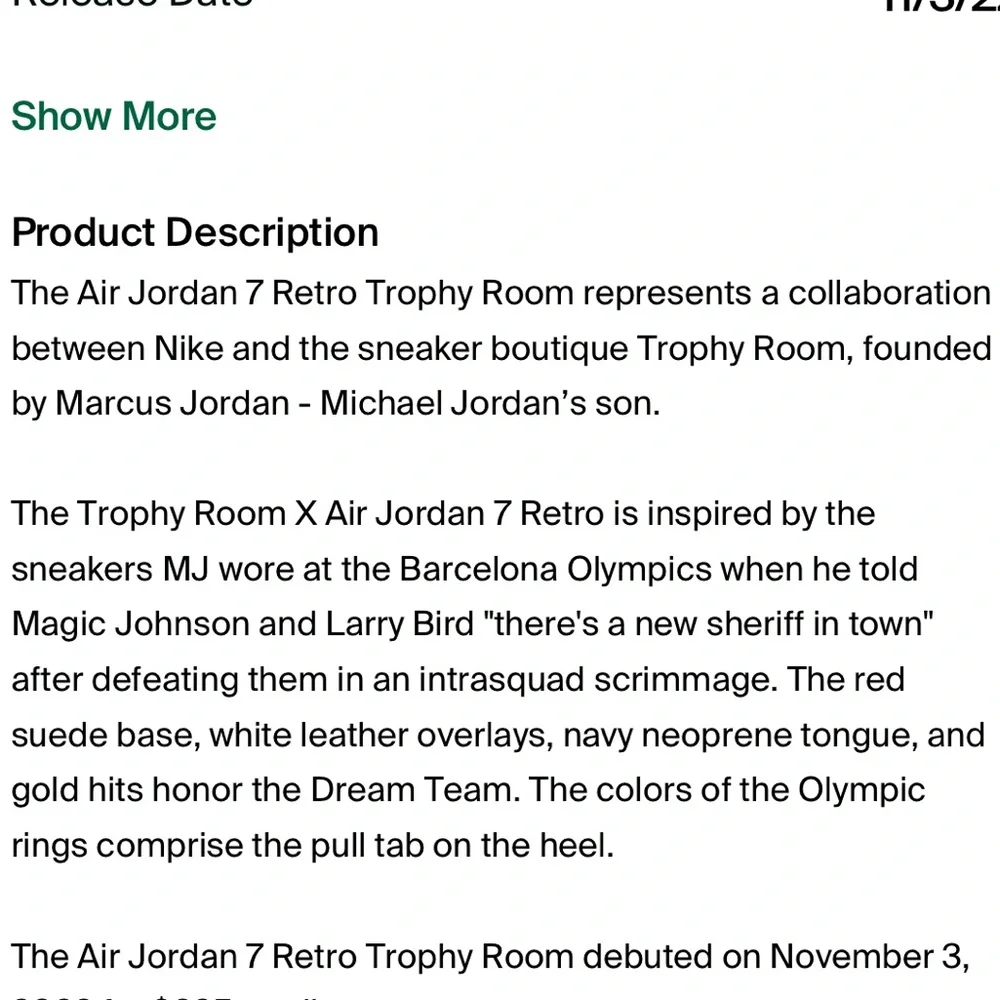 JORDAN 7 Retro Trophy Room New Sheriff in Town, NEW